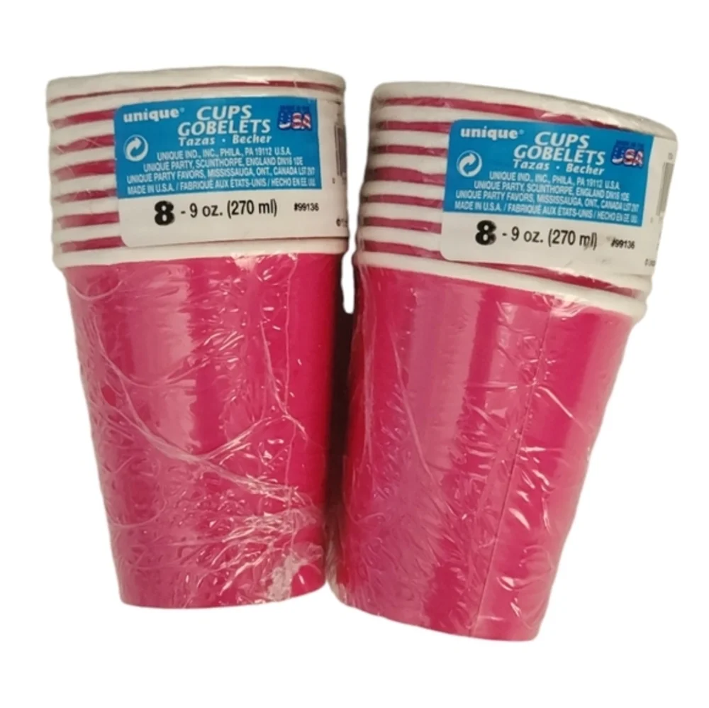 Birthday Supplies Unicorn Banners Streamer Ballon and Two‎ Packs of Cups NWT